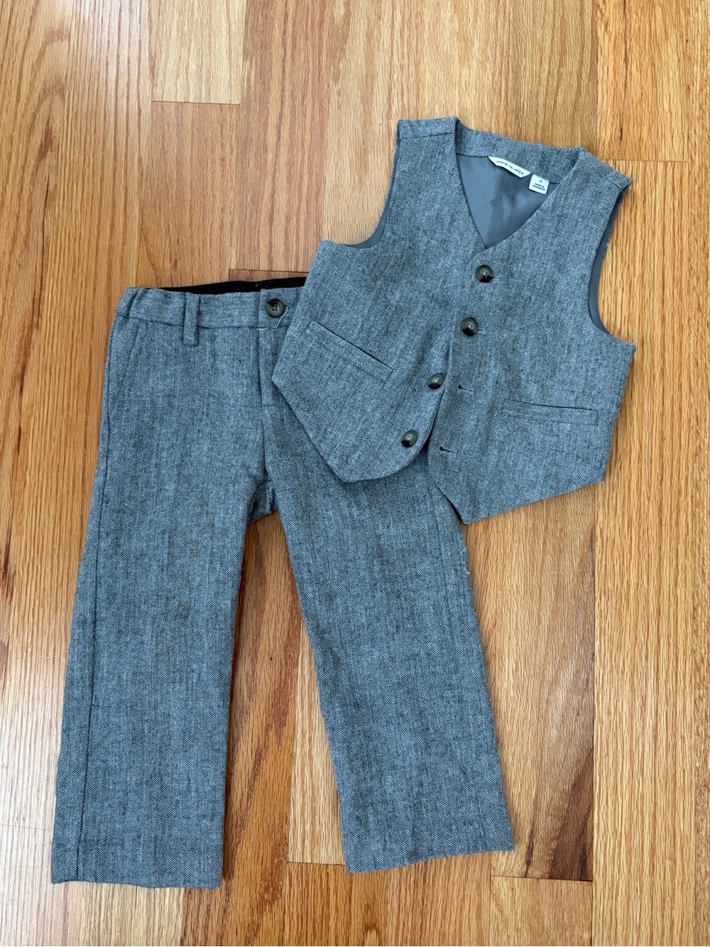 Janie & Jack Children's Gray Dress Vest & Pants Set